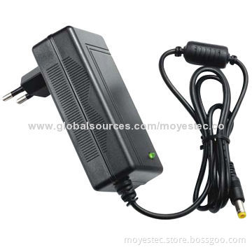 12V/50W wall adapters with 100 to 240V AC universal input, CE/RoHS directive compliant